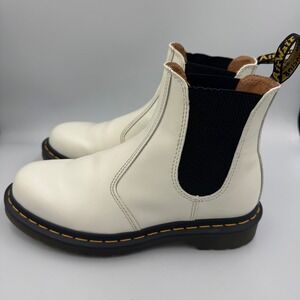Dr Martens 2976 YS White Leather Chelsea Boots Womens Size US W 7 M 6 UK 5 EU 38